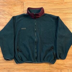 Vintage 80s Columbia boxy fleece full zip jacket
